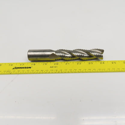 Hanita 1" Diam. 3 Flute Spiral Roughing End Mill HSS 1" Weldon 4" LOC