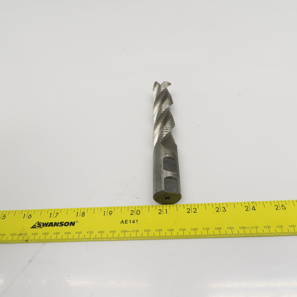 Hanita 1" Diam. 3 Flute Spiral Roughing End Mill HSS 1" Weldon 4" LOC