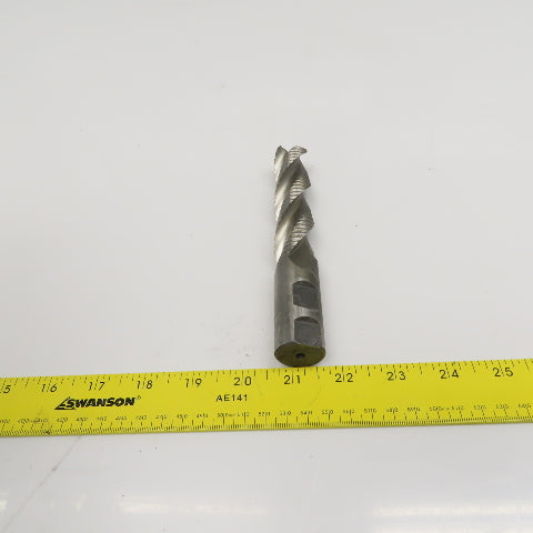 Hanita 1" Diam. 3 Flute Spiral Roughing End Mill HSS 1" Weldon 4" LOC