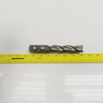Hanita 1" Diam. 3 Flute Spiral Roughing End Mill HSS 1" Weldon 4" LOC