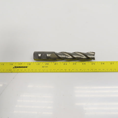 Hanita 1" Diam. 3 Flute Spiral Roughing End Mill HSS 1" Weldon 4" LOC
