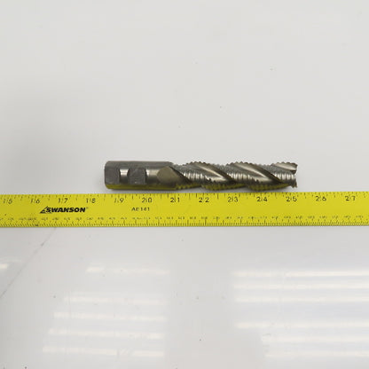 Hanita 1" Diam. 3 Flute Spiral Roughing End Mill HSS 1" Weldon 4" LOC