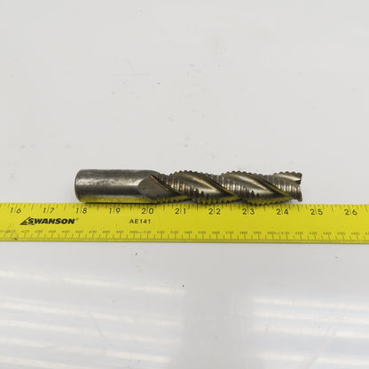 Hanita 1" Diam. 3 Flute Spiral Roughing End Mill HSS 1" Weldon 4" LOC