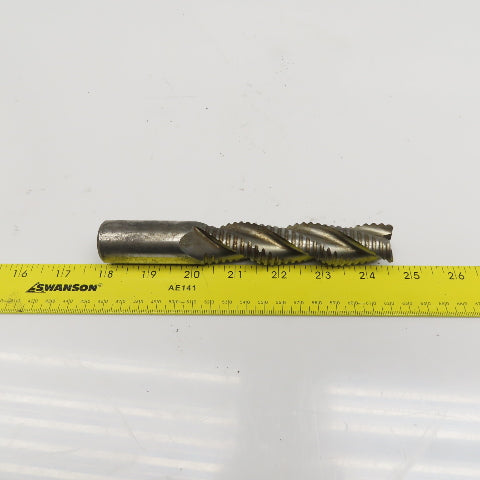 Hanita 1" Diam. 3 Flute Spiral Roughing End Mill HSS 1" Weldon 4" LOC