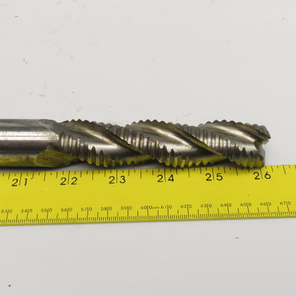 Hanita 1" Diam. 3 Flute Spiral Roughing End Mill HSS 1" Weldon 4" LOC