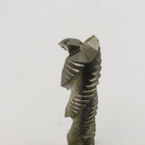 Hanita 1" Diam. 3 Flute Spiral Roughing End Mill HSS 1" Weldon 4" LOC