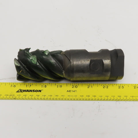 2" Diam. 4 Flute Spiral End Mill HSS 2" Positiv-Lok Style Shank 3" LOC