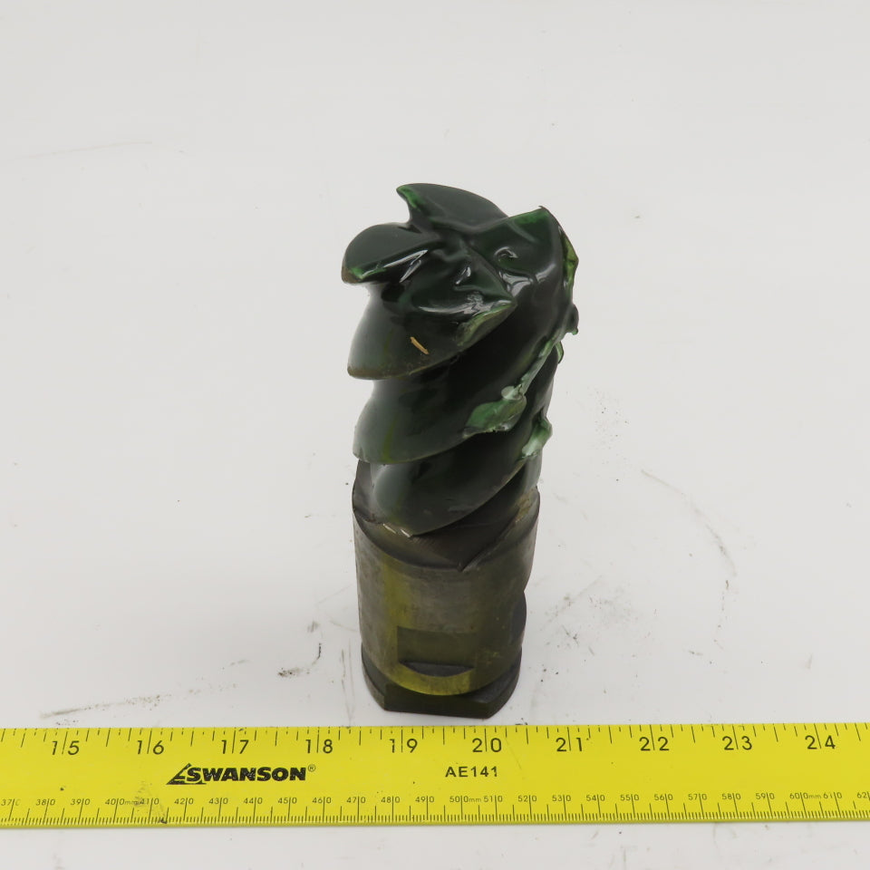 2" Diam. 4 Flute Spiral End Mill HSS 2" Positiv-Lok Style Shank 3" LOC