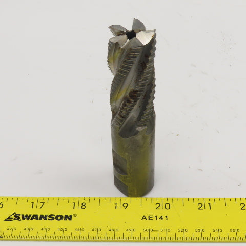 Niagara 1" Diam. 5 Flute Spiral Roughing End Mill HSS 1" Weldon 2" LOC
