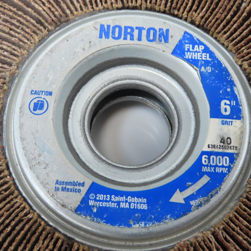 Norton Flap Wheel 6" x 1" x 1"Arbor  40 Grit