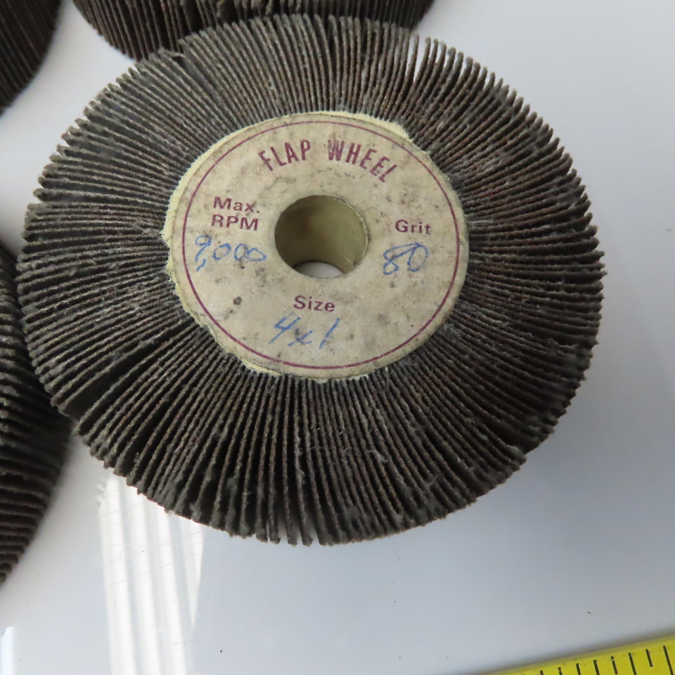 Flap Wheel 4" x 1" x 5/8"Arbor  80 Grit Lot of 9