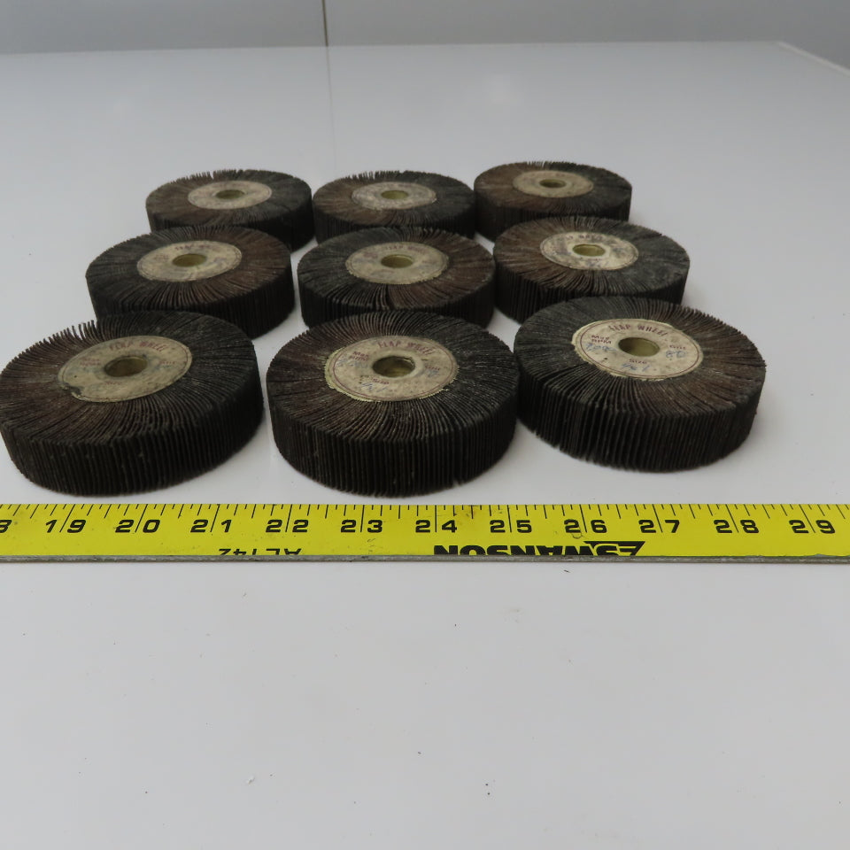 Flap Wheel 4" x 1" x 5/8"Arbor  80 Grit Lot of 9
