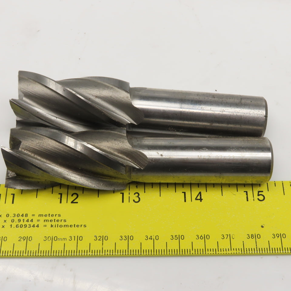 1" Diam. 4 Flute Spiral End Mill HSS 3/4" Weldon 2" LOC Lot Of 3