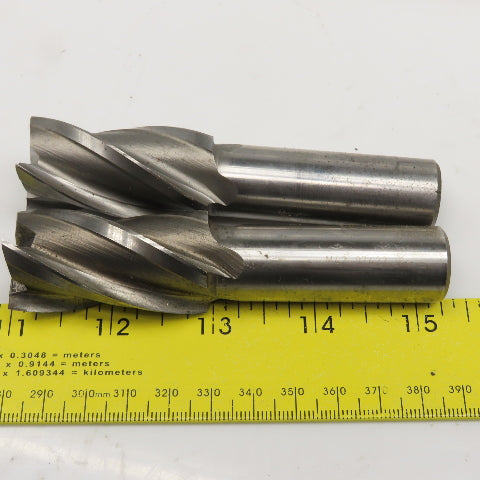 1" Diam. 4 Flute Spiral End Mill HSS 3/4" Weldon 2" LOC Lot Of 3