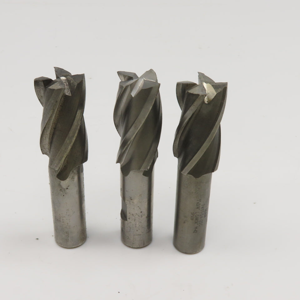 1" Diam. 4 Flute Spiral End Mill HSS 3/4" Weldon 2" LOC Lot Of 3