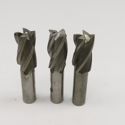 1" Diam. 4 Flute Spiral End Mill HSS 3/4" Weldon 2" LOC Lot Of 3