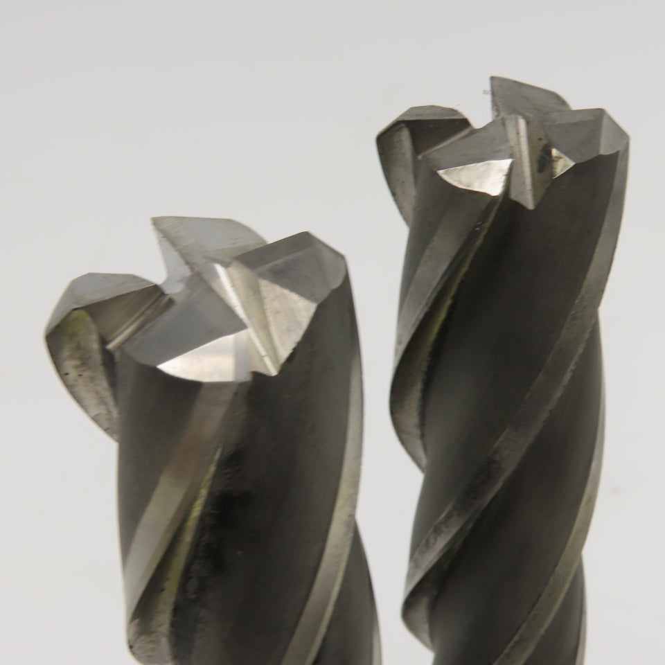 Hertel .9650" Diam 4 Flute Spiral End Mill HSS 1" Weldon 6" LOC Lot Of 2