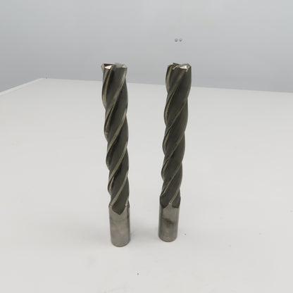 Hertel .9650" Diam 4 Flute Spiral End Mill HSS 1" Weldon 6" LOC Lot Of 2