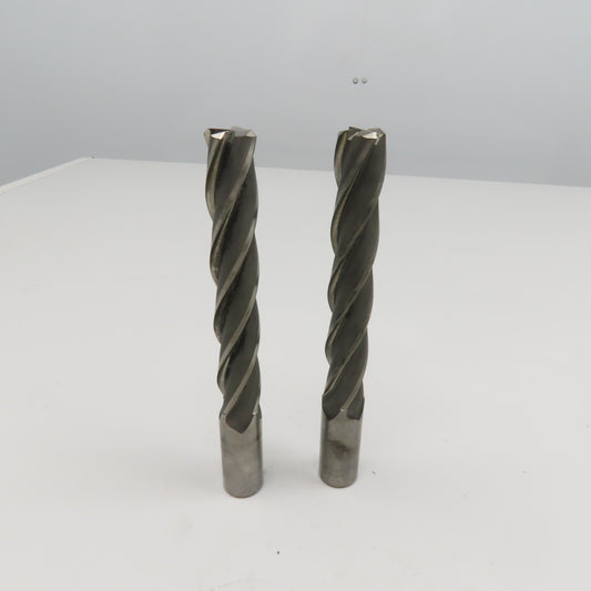 Hertel .9650" Diam 4 Flute Spiral End Mill HSS 1" Weldon 6" LOC Lot Of 2