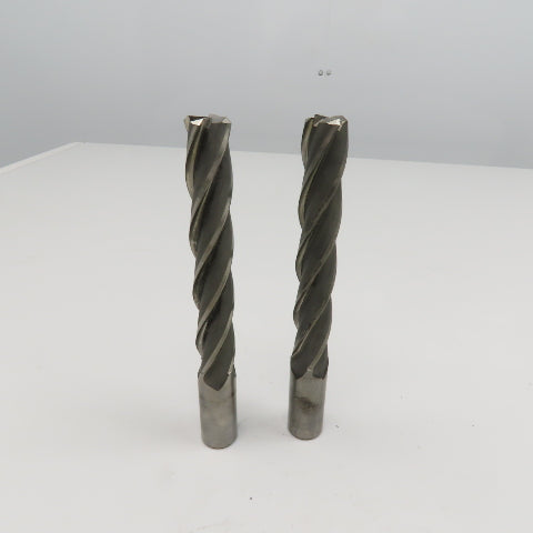 Hertel .9650" Diam 4 Flute Spiral End Mill HSS 1" Weldon 6" LOC Lot Of 2