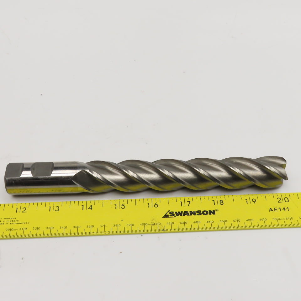 MHC 1" Diam 4 Flute Spiral End Mill HSS 1" Weldon 6" LOC