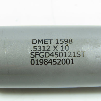 DME Tool 17/32".5312  x 10" Carbide Tipped Gun Drill Single Flute Coolant Fed