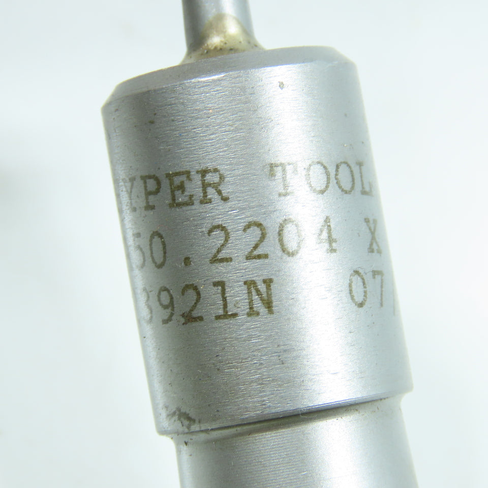 Hyper Tool 5.5mm .2204" x 10" Carbide Tipped Gun Drill Single Flute Coolant Fed