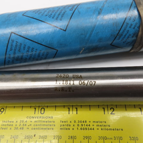 Rock River Tool 1.1811 Diam. 8 Flute Spiral End Mill 1" Smooth Shank 3" LOC