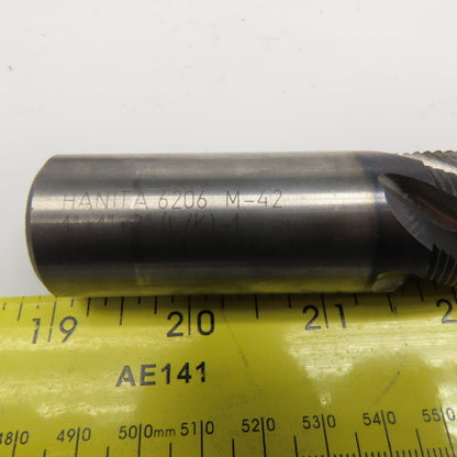 Hanita 1" Diam. 5 Flute Spiral Roughing End Mill M42 Cobalt 1" Weldon 2" LOC