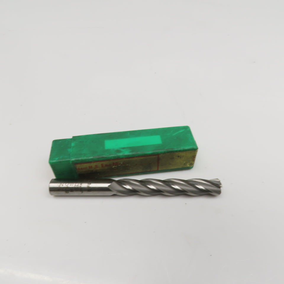 E.C EMX416 1/2" Diam. 4 Flute Spiral End Mill 1/2" Weldon 3" LOC 5" OAL