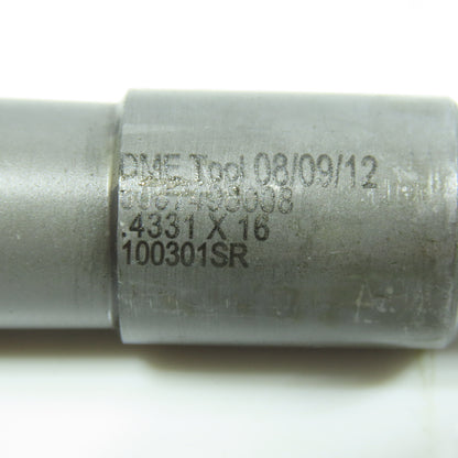 DME Tool 100301SR 11mm x 16" Carbide Tipped Gun Drill Single Flute Coolant Fed