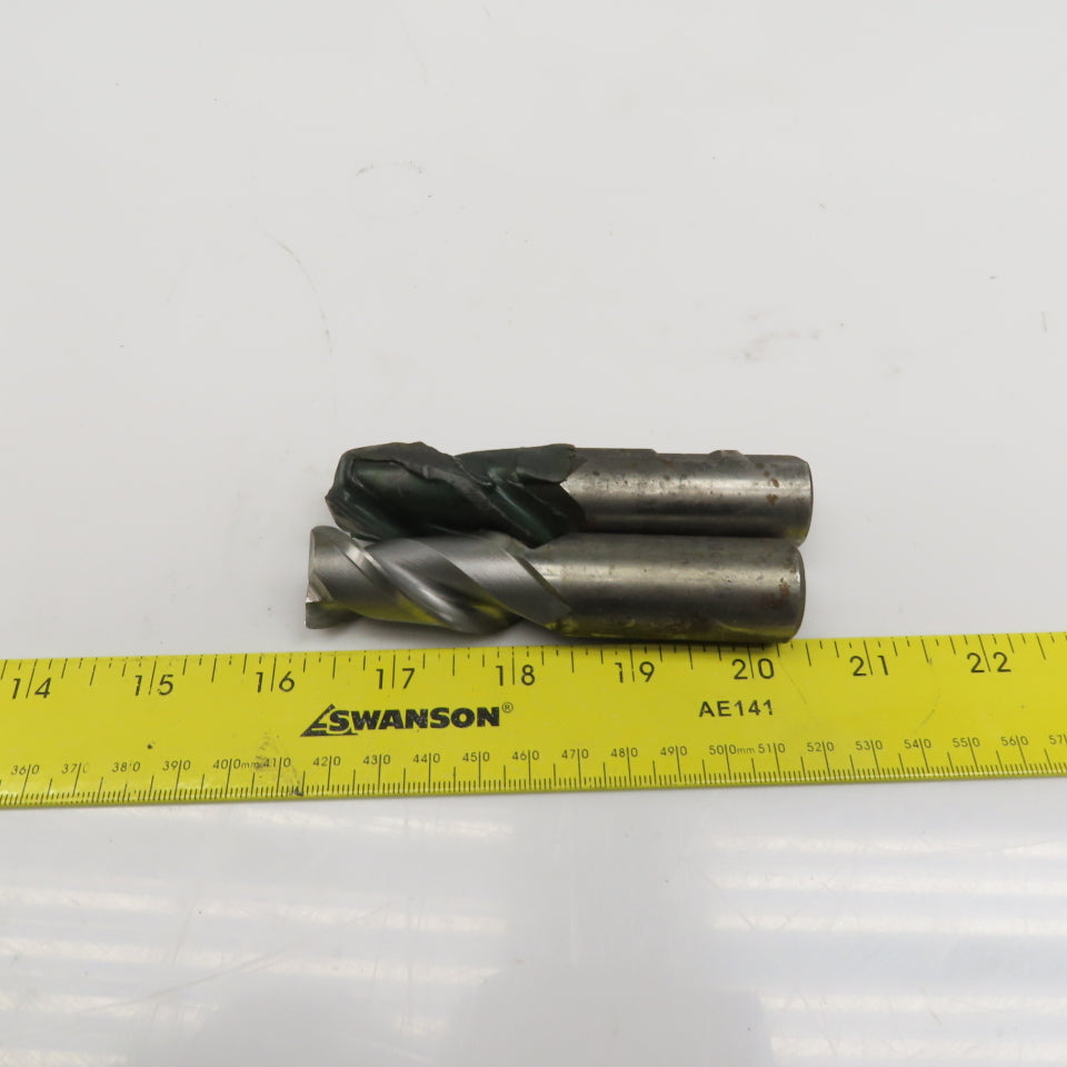 7/8" Diam. 2 Flute Spiral End Mill 7/8" Weldon 2" LOC 4" OAL Lot Of 2