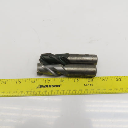 7/8" Diam. 2 Flute Spiral End Mill 7/8" Weldon 2" LOC 4" OAL Lot Of 2