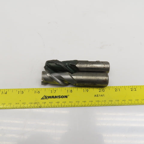7/8" Diam. 2 Flute Spiral End Mill 7/8" Weldon 2" LOC 4" OAL Lot Of 2