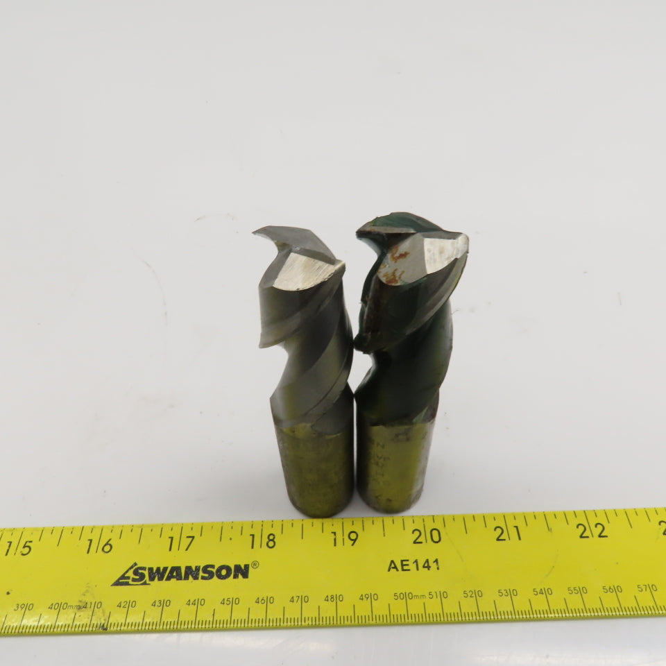 7/8" Diam. 2 Flute Spiral End Mill 7/8" Weldon 2" LOC 4" OAL Lot Of 2