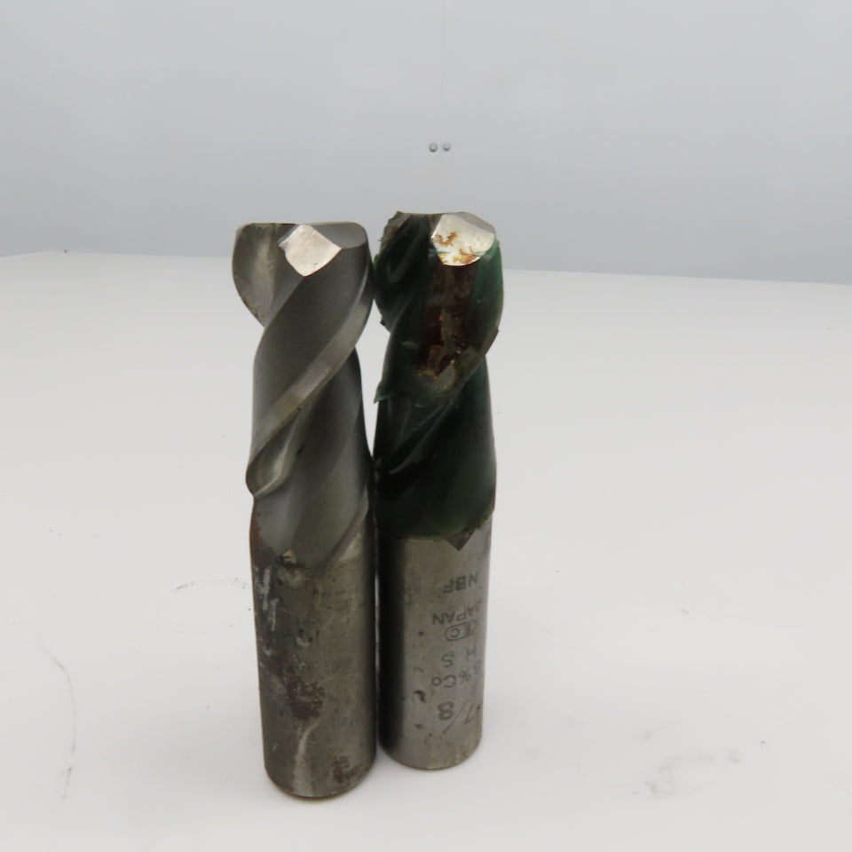 7/8" Diam. 2 Flute Spiral End Mill 7/8" Weldon 2" LOC 4" OAL Lot Of 2