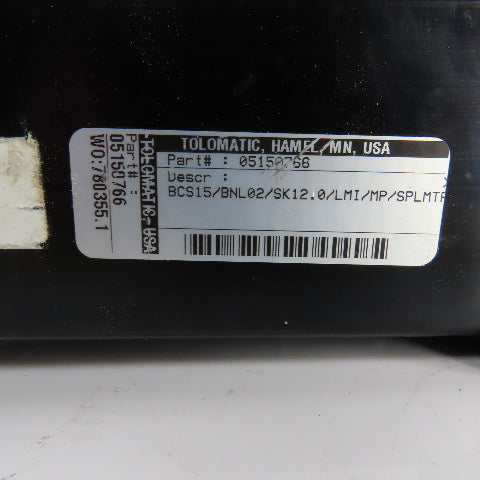 Tolomatic 05150766 BCS15/BNL02 Rodless Linear Screw Actuator 12" Travel 22" OAL
