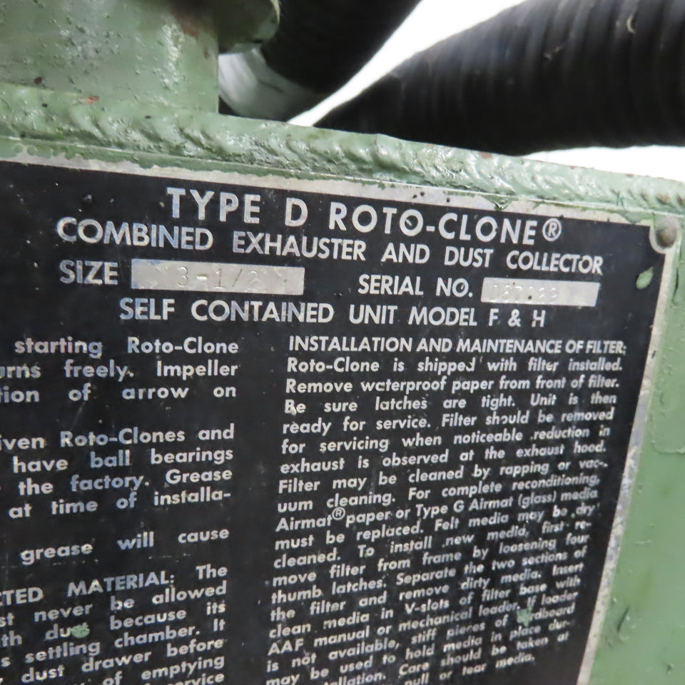 AFF International Roto-Clone 3-1/2" Exhauster Dust Collector 208-220/480V 3Ph