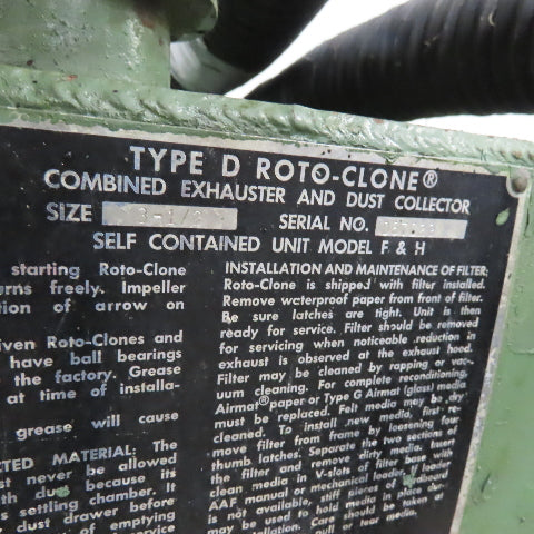 AFF International Roto-Clone 3-1/2" Exhauster Dust Collector 208-220/480V 3Ph