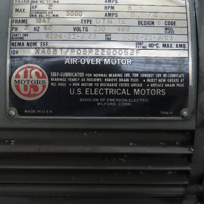 US Electrical 2HP Double Squirrel Cage Fan 230/460V 835RPM 15-1/2" Dia