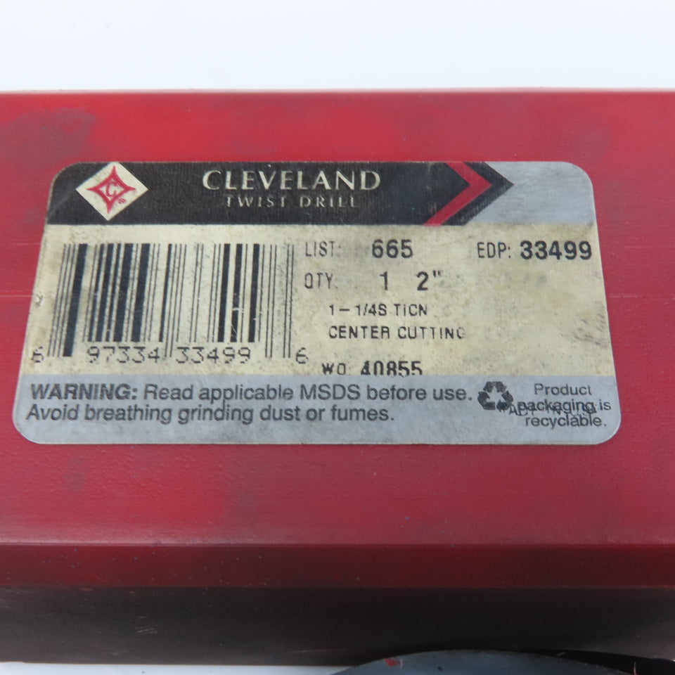 Cleveland 2" Diam. 2 Flute Spiral Center Cutting End Mill 1-1/4" Shank 2" LOC