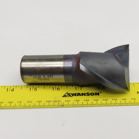 Cleveland 2" Diam. 2 Flute Spiral Center Cutting End Mill 1-1/4" Shank 2" LOC