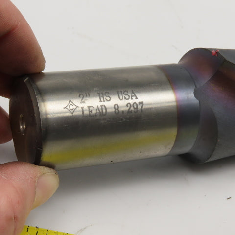 Cleveland 2" Diam. 2 Flute Spiral Center Cutting End Mill 1-1/4" Shank 2" LOC