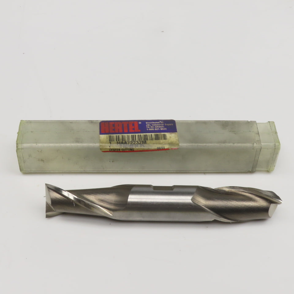 Hertel 1" Diam 2 Flute Spiral Double Ended End Mill 5.567 Lead 1-3/4" LOC