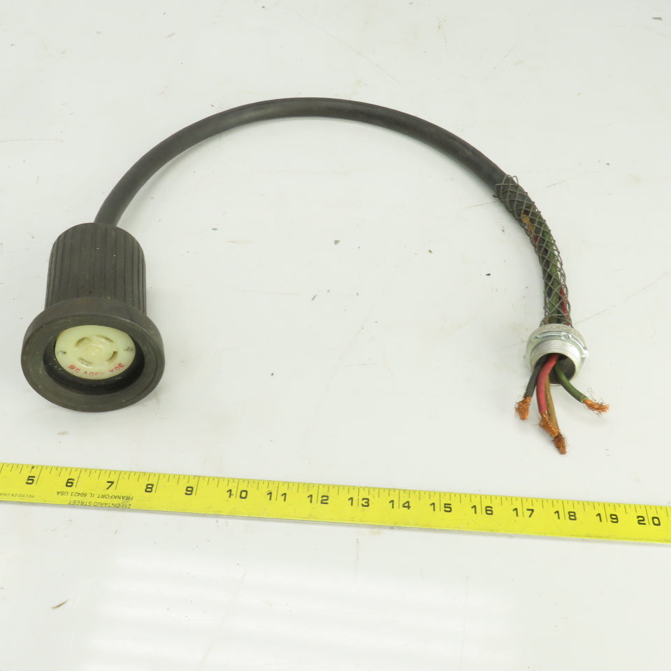 Hubbell 30A 480V 4 Blade Grounded Prewired Machine Cord Female Pigtail