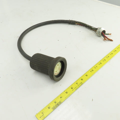 Hubbell 30A 480V 4 Blade Grounded Prewired Machine Cord Female Pigtail