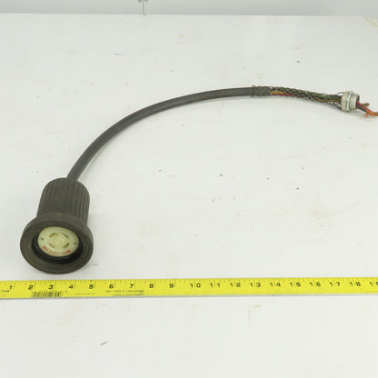 Hubbell 30A 480V 4 Blade Grounded Prewired Machine Cord Female Pigtail