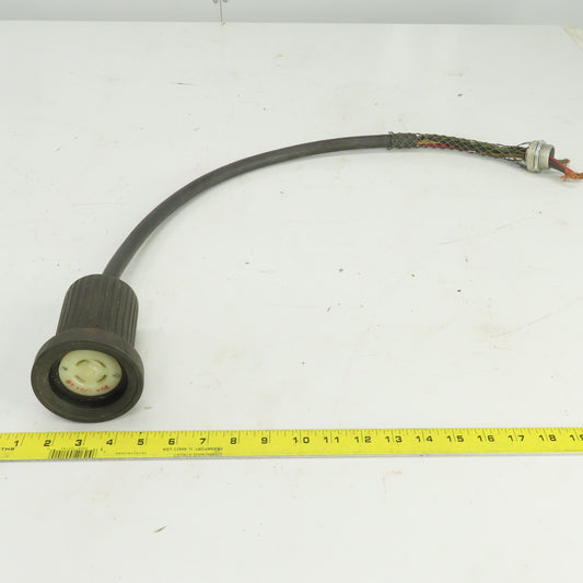 Hubbell 30A 480V 4 Blade Grounded Prewired Machine Cord Female Pigtail