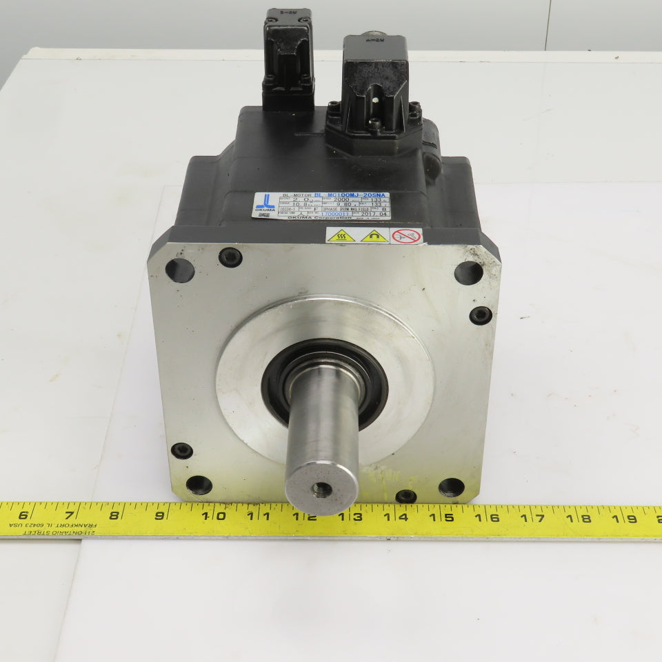 Okuma BL-MC100MJ-20SNA 2 KW AC Servo Motor 2000RPM 133V 9.80A 3PH