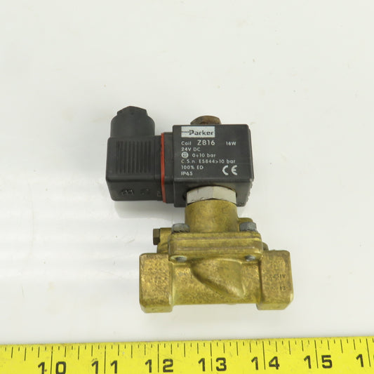 Parker ZB16 2 Way Normal Open Solenoid Valve Coil 24VDC 1/4" NPT